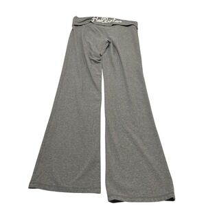 Vintage Hollister Y2K Yoga Pants Boot Cut Foldover Waist Gray L Athleisure